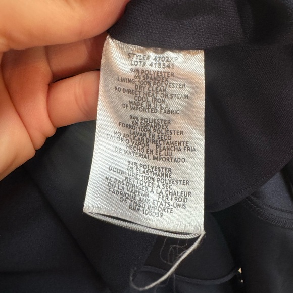 Xscape navy off shoulder cascade ruffle hi low gown - Picture 6 of 6